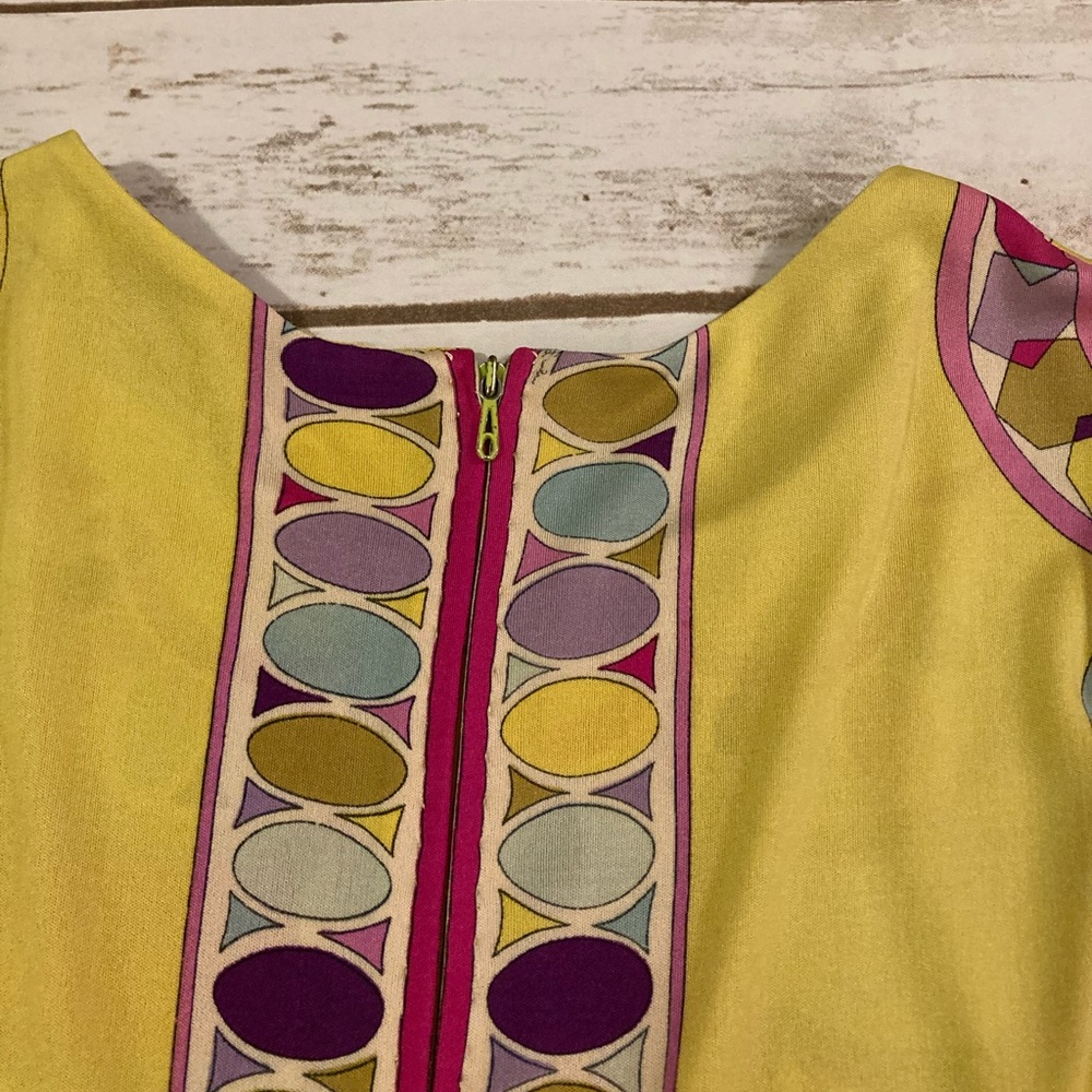 Vintage Neiman Marcus Trophy Room Emilio Pucci Colorful Mod Silk Sheath Dress - Picture 9 of 15